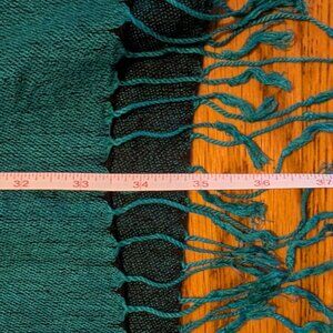 Teal Pashmina & Silk Blend Paisley Scarf / Wrap